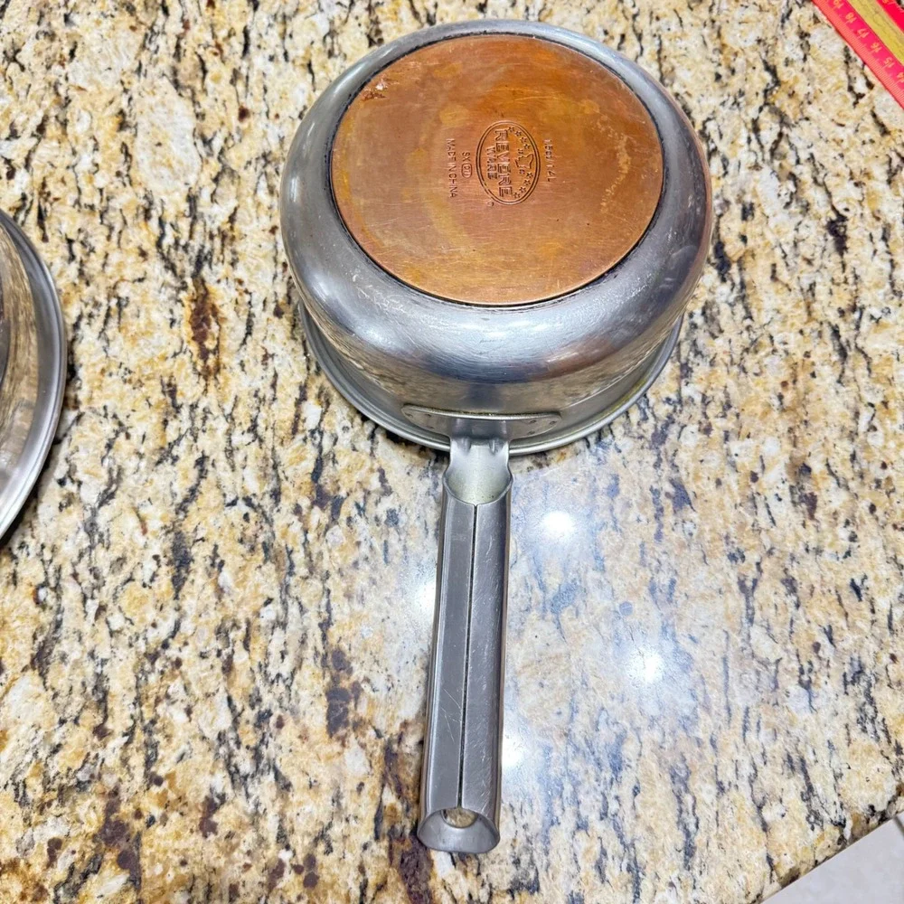 VTG Revere Ware‎ Copper Bottom Stainless Steel 10in Skillet and 1.5qt Saucepan